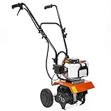 XtremepowerUS Commercial 55CC Tiller Cultivator 2-Cycle Gas Powered Garden Yard Grass Walk Behind Soil Prep Root Dirt with Handle Photo, new 2024, best price $239.95 review
