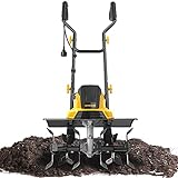 EVEAGE Electric Corded Garden Tiller and Cultivator, 120V 18-Inch 13.5AMP Rototiller Tool, 4'' - 8'' Tilling Depth Foldable Handle 6x4 Tines Photo, new 2024, best price $155.99 review