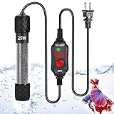 Aquarium Heater Small Fish Tank Heater Submersible 25W 50W 100W, Precise Temperature Control with Intelligent Memory Function, External LED Digital Temp Controller Suitable for Betta Fish Turtle Photo, new 2024, best price $15.99 review