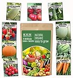 Heirloom Vegetable Seeds -9 Variety - Non GMO Vegetable Seeds for Planting Indoor or Outdoors, Tomato, Carrots, Cantaloupe, Cucumber, Green Honeydew Melon, Pumpkin, Watermelon, Cherry Belle Radish, S Photo, new 2024, best price $10.90 review