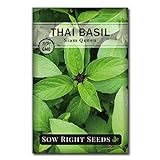 Sow Right Seeds - Sweet Large Leaf Thai Basil Seed for Planting; Non-GMO Heirloom Seeds; Instructions to Plant and Grow a Kitchen Herb Garden, Indoors or Outdoor; Great Gardening Gift Photo, new 2024, best price $4.99 review