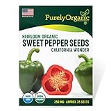 Purely Organic Products Purely Organic Heirloom Sweet Pepper Seeds (California Wonder) - Approx 35 Seeds Photo, new 2024, best price $4.39 ($0.13 / Count) review