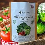 Clovers Garden Picklers, Canners & Salsa Seed Kit – 20 Varieties, 100% Non GMO Open Pollinated Heirloom Vegetable, Herb Seed Vault for Planting – USA Grown Hand Packed for Home or Survival Garden Photo, new 2024, best price $19.97 review