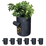 Gardzen 6 Pack BPA-Free 10 Gallon Vegetable Grow Bags with Access Flap and Handles, Suitable for Planting Potato, Taro, Beets, Carrots, Onions, Peanut Photo, new 2024, best price $21.99 review