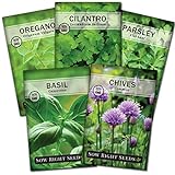 Sow Right Seeds - 5 Herb Seed Collection - Genovese Basil, Chives, Cilantro, Italian Parsley, and Oregano Seeds for Planting and Growing a Home Vegetable Garden; Fresh Assortment Herbal Variety Pack Photo, new 2024, best price $10.99 ($2.20 / Count) review