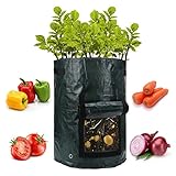 ANPHSIN 4 Pack 10 Gallon Garden Potato Grow Bags with Flap and Handles Aeration Fabric Pots Heavy Duty Photo, new 2024, best price $20.99 review