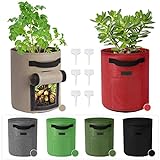 Future Way 6-Pack Potato Grow Bags, 10 Gallon Potato Planters with 2 Flaps, Sturdy Fabric Pots with Handles & Reinforced Stitching, Labels Included, Multi-Color Set Photo, new 2024, best price $35.99 review