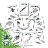 Organic Herb Seeds - Non GMO Heirloom Non Hybrid Seed (10 Culinary Varieties Pack) Photo, new 2024, best price $12.79 ($1.28 / Count) review