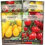 Sow Right Seeds - Cherry Tomato Seed Collection for Planting - Large Red Cherry, Yellow Pear, White, and Rio Grande Cherry Tomatoes - Non-GMO Heirloom Varieties to Plant and Grow Home Vegetable Garden Photo, new 2024, best price $9.99 review