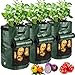 Photo JJGoo Potato Grow Bags, 3 Pack 10 Gallon with Flap and Handles Planter Pots for Onion, Fruits, Tomato, Carrot review