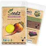 Organic Beet Seeds, APPR. 225, Touchstone Gold Beet, Heirloom Vegetable Seeds, Certified Organic, Non GMO, Non Hybrid, USA Photo, new 2024, best price $7.88 review