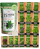 Home Grown 15 Culinary Herb Seed Vault - 4900+ Heirloom Non GMO Herb Seeds - Plant Indoor or Outdoor Herbs Garden: Basil, Mint, Rosemary, Lemon Balm, Peppermint, Cilantro and More Planting Seeds Photo, new 2024, best price $22.99 ($1.53 / Count) review