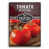 Survival Garden Seeds - Beefsteak Tomato Seed for Planting - Packet with Instructions to Plant and Grow Delicious Tomatoes in Your Home Vegetable Garden - Non-GMO Heirloom Variety - 1 Pack Photo, new 2024, best price $4.99 review