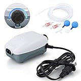 HITOP Dual Outlet Aquarium Air Pump, Whisper Adjustable Fish Tank Aerator, Quiet Oxygen Pump with Accessories for 20 to 100 Gallon (2 outlets) Photo, new 2024, best price $16.99 review