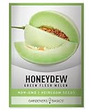 Honeydew Seeds for Planting - Green Flesh Melon Heirloom, Non-GMO Fruit Seed Variety- 2 Grams Seeds Great for Summer Honey Dew Melon Gardens by Gardeners Basics Photo, new 2024, best price $5.49 ($54.90 / Ounce) review
