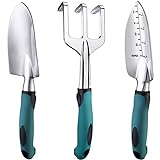 FANHAO Garden Tools Set, 3 Piece Heavy Duty Gardening Tools Cast Aluminum with Soft Rubberized Non-Slip Handle, Durable Garden Hand Tools Garden Gifts for Men Women Photo, new 2024, best price $19.80 review