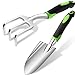 Photo Gardening Tools Set, Garden Hand Shovel Garden Trowel Cultivator Rake with Rubberized Anti-Slip Handle Aluminum Alloy Planting Tools for Gardening, Transplanting, Weeding, Moving and Digging (Green) review