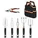 Photo KUBABA Garden Tools Set 7 Pieces Heavy Duty Aluminum Gardening Kit with Soft Rubber Anti-Skid Ergonomic Handle with Storage Organizer Durable Storage Tote Bag Garden Gifts Tools for Men Women review