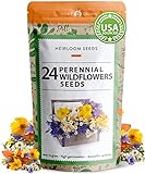 90,000+ Wildflower Seeds - Bulk Perennial Wild Flower Seeds Mix - 3oz Flower Garden Seeds for Attracting Bees, Birds & Butterflies - 24 Variety Plant Seeds for Planting Outdoor Garden Photo, new 2024, best price $19.95 ($1.17 / Count) review