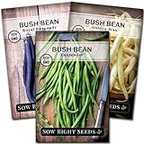 Sow Right Seeds - Tri Color Bush Bean Seed Collection for Planting - Individual Packets Contender, Royal Burgundy and Golden Wax Bush Beans, Non-GMO Heirloom Seeds to Plant a Home Vegetable Garden… Photo, new 2024, best price $9.99 review