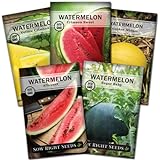 Sow Right Seeds - Watermelon Seed Collection for Planting - Crimson Sweet, Allsweet, Sugar Baby, Yellow Crimson, and Golden Midget Melon Seeds - Non-GMO Heirloom Seeds to Plant a Home Vegetable Garden Photo, new 2024, best price $10.99 review
