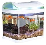 Sweetypet Aquarium: Transport-Fischbecken mit Filter, LED-Beleuchtung und USB, 3,3 Liter (Mini Aquarium) Foto, neu 2024, bester Preis 34,99 € Rezension