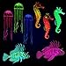 Photo 8 Pieces of Luminous Aquarium Decoration Silicone Decoration Artificial Fluorescent Jellyfish Luminous Lionfish Seahorse Aquarium Decoration Silicone Aquarium Decoration Suitable for Aquarium review