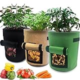 Nicheo 3 Pcs 7 Gallon Grow Bag Easy to Harvest Planter Pot with Flap and Handles Garden Planting Grow Bags for Potato Tomato and Other Vegetables Breathable Nonwoven Fabric Cloth Photo, new 2024, best price $19.99 review