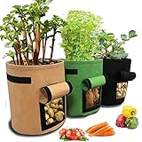 3 Pcs 10 Gallon Potato Grow Bags, Vegetables Planter Bags Growing Container for Potato Cultivation Grow Bags, Breathable Nonwoven Fabric Cloth,Easy to Harvest(10 Gallon) Photo, new 2024, best price $19.99 review