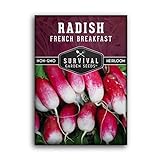 Survival Garden Seeds - French Breakfast Radish Seed for Planting - Pack with Instructions to Plant and Grow Long Radishes to Eat in Your Home Vegetable Garden - Non-GMO Heirloom Variety Photo, new 2024, best price $4.99 review