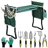 EAONE Garden Kneeler and Seat Foldable Garden Bench Stool with Soft Kneeling Pad, 6 Garden Tools, Tool Pouches and Gardening Glove for Men and Women Gardening Gifts, Protecting Your Knees & Hands Photo, new 2024, best price $59.99 review