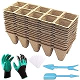 ARLBA 12 Pack Seed Starter Tray Kit, Peat Pots for Seedlings, 120 Cell Organic Biodegradable Plant Starter Trays for Vegetable & Flower, Indoor/Outdoor, with 12Plastic Plant Labels,& Garden Tools Kit Photo, new 2024, best price $11.77 review