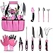 Photo Tesmotor Pink Garden Tool Set, Gardening Gifts for Women, 11 Piece Stainless Steel Heavy Duty Gardening Tools with Non-Slip Rubber Grip review