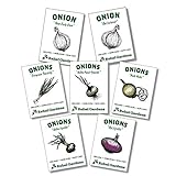 Organic Onion Seeds - 7 Varieties of Heirloom and Non-GMO Red, Yellow, and Green Onions for Planting Photo, new 2024, best price $9.74 ($1.39 / Count) review
