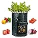 Photo ANPHSIN 4 Pack 10 Gallon Garden Potato Grow Bags with Flap and Handles Aeration Fabric Pots Heavy Duty review