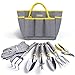 Photo Jardineer Garden Tools Set, 8PCS Heavy Duty Garden Tool Kit with Outdoor Hand Tools, Garden Gloves and Storage Tote Bag, Gardening Tools Gifts for Women and Men review