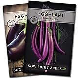 Sow Right Seeds - Eggplant Seed Collection for Planting - Black Beauty and Long Eggplant Varieties Non-GMO Heirloom Seeds to Plant an Outdoor Home Vegetable Garden - Great Gardening Gift Photo, new 2024, best price $7.99 review
