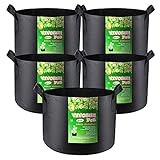 VIVOSUN 5-Pack 25 Gallon Plant Grow Bags, Heavy Duty Thickened Nonwoven Fabric Pots with Handles Photo, new 2024, best price $41.99 review
