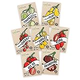 Tomato Seeds Variety Pack - 100% Non GMO - Cherry, Brandywine Beefsteak, Yellow Pear, Golden Jubilee, Plum Roma, Tomatillo Verde, Ace 55. Heirloom Tomatoes Seeds for Planting in Your Organic Garden Photo, new 2024, best price $14.95 review