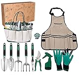 GERAMEXI Garden Tools Set 11 Pieces,Gardening Kit with Heavy Duty Aluminum Hand Tool,Gardening Handbags ,Apron and Digging Claw Gardening Gloves for Women,Heavy Duty Gardening Tool Set Photo, new 2024, best price $35.99 review