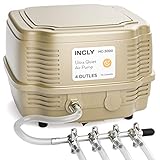 INCLY 7W Aquarium Air Pump 245 Gallon with 4 Adjustable Filter Outlet, Commercial & Quiet Water Hydroponics Oxygen Bubbler for Fish Tank Pond Air Stone Photo, new 2024, best price $39.99 review