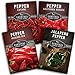 Photo Survival Garden Seeds Pepper Collection Seed Vault - Non-GMO Heirloom Vegetable Seeds for Planting - Sweet and Hot Pepper - Jalapeño, Cayenne, California Wonder, Marconi Red Peppers review