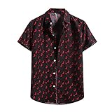 haoricu Men's Summer V Neck Shirts Casual Short/Long Sleeves Color Block Stripes Print Button Up Loose Shirts Blouse Photo, new 2024, best price $13.98 review