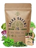 15 Lettuce & Salad Greens Seeds Variety Pack 7500+ Non-GMO Heirloom Lettuce Seeds for Planting Indoors & Outdoors Garden, Hydroponics, Aerogarden - Arugula, Kale, Spinach, Swiss Chard, Lettuce & More Photo, new 2024, best price $16.99 ($0.00 / Count) review