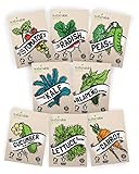 Vegetable Seeds Heirloom SillySeed Collection - 100% Non GMO Veggie Garden Variety Pack: Tomato, Cucumber, Lettuce, Kale, Radish, Peas, Carrot, Jalapeno Pepper Photo, new 2024, best price $13.95 review