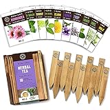 Herb Garden Seeds for Planting - 10 Medicinal Herbs Seed Packets Non GMO, Wood Gift Box, Plant Markers - Herbal Tea Gifts for Tea Lovers, Herb Growing Kit Indoor Garden Starter Kit Photo, new 2024, best price $19.90 ($1.99 / Count) review