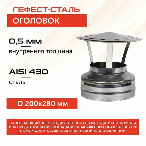 Оголовок 200х280, AISI 430/430, 0,5мм/0,5мм, (К), тип-2 фото