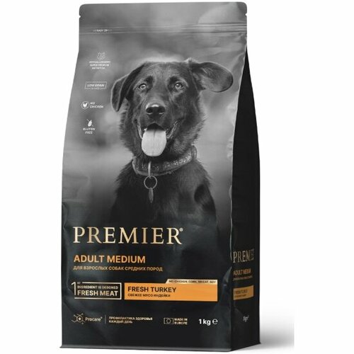 Корм сухой Premier Pet Premier Индейка для взрослых собак средних пород, 1 кг фото