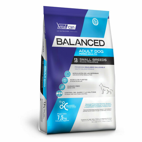 Vitalcan Balanced Dog Adult сухой корм для взрослых собак мелких пород с курицей - 7,5 кг фото