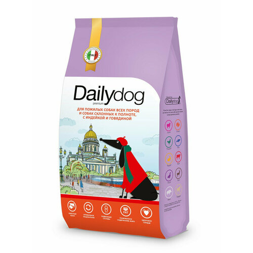 Dailydog Casual сухой корм для пожилых собак всех пород и собак склонных к полноте, с индейкой и говядиной - 3 кг фото